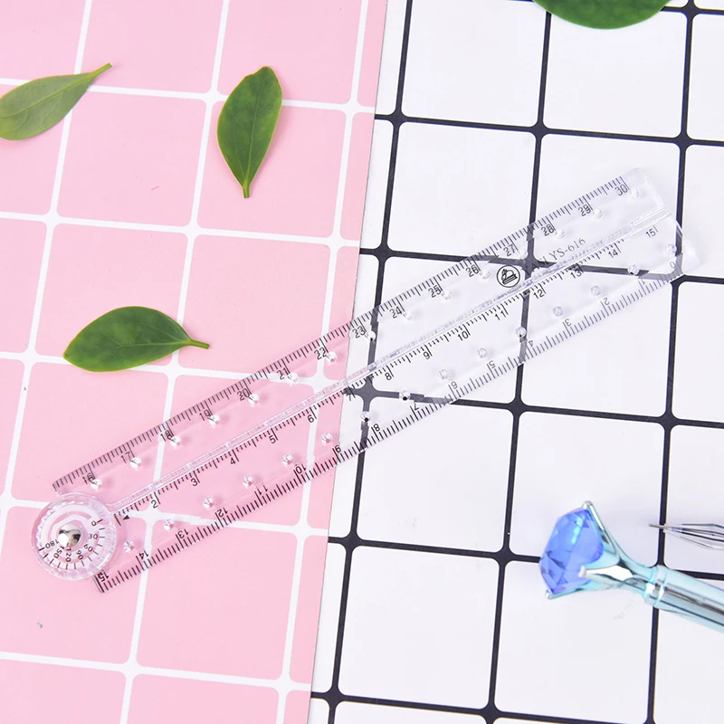 Reglas rectas plegables de plástico acrílico transparente, 30Cm, para dibujar, estudiantes, papelería, suministros escolares, regalo, 1 ud.