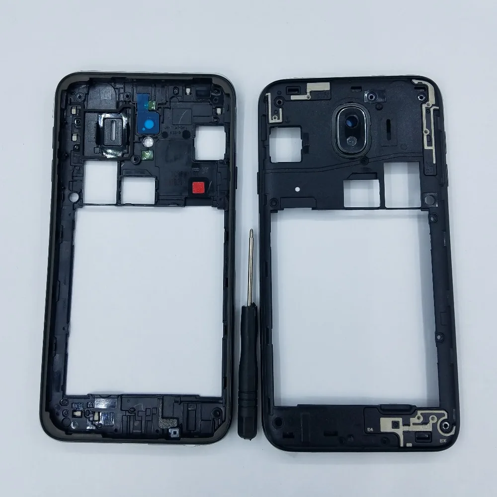 Для samsung Galaxy J4 J400 J400F J400FN J400G телефон промежуточный Корпус Шасси с кнопкой объектива камеры