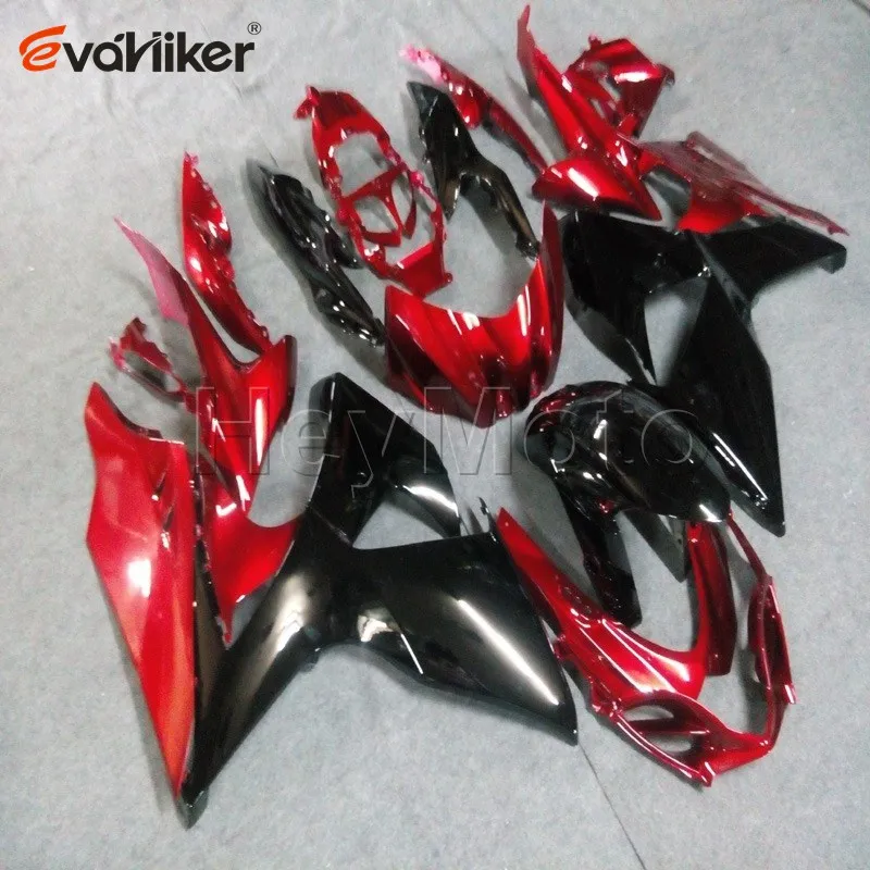 Капот мотоцикла на заказ для GSXR1000 K9 2009 2010 2011 2012 2013 обтекатель двигателя заказ+ литьевая форма Красный Черный - Цвет: B