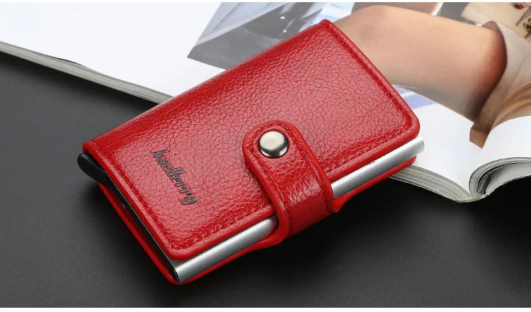 Мужской алюминиевый кошелек с задним карманом ID держатель для Карт RFID Блокировка мини тонкий металлический кошелек автоматический всплывающий кошелек для кредитных карт