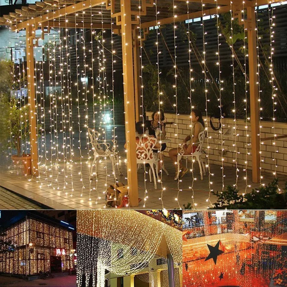 3x3 м светодиодный гирлянда сосулька 300 светодиодный для рождественских сказочных огней гирлянда наружные домашние Свадебные/вечерние/занавески/украшения сада