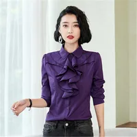 2020 Korean Fashion Women Blouses Shirts Elegant Women Ruffle Chiffon OL Shirt Plus Size Womens Tops and Blouses Blusas PZ2536 1
