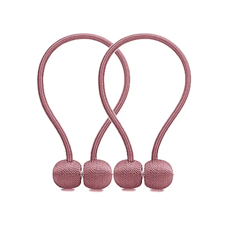 Magnetic Curtain Tiebacks Window Drapries Decorative Rope Holdbacks Buckle Clips Holder Tie Backs Drapes Room Office Decor - Цвет: Pink