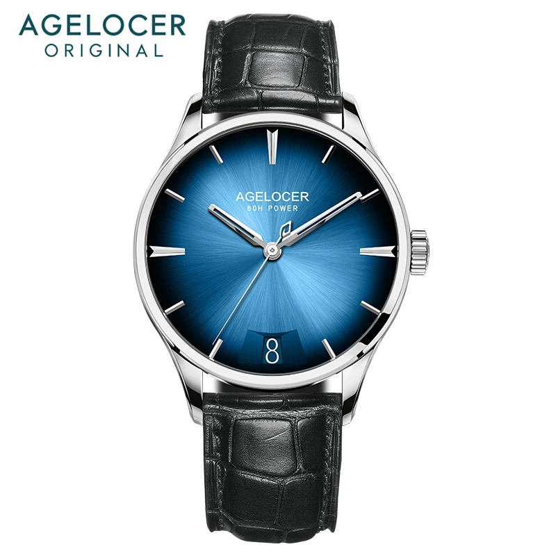 

AGELOCER Relogio Masculino Automatic Sapphire Mechanical Men Watch Waterproof Calendar Leather Wristwatch otomatik erkek saat