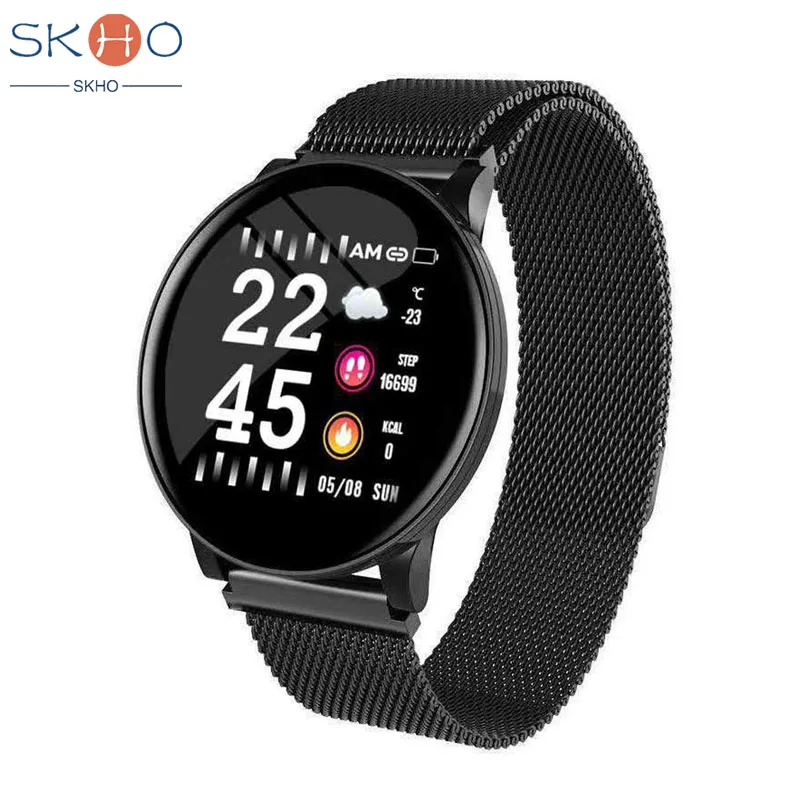 SKHO SKW19 Bluetooth Смарт часы для мужчин кровяное давление Smartwatch для женщин монитор сердечного ритма фитнес трекер Спорт для Android IOS