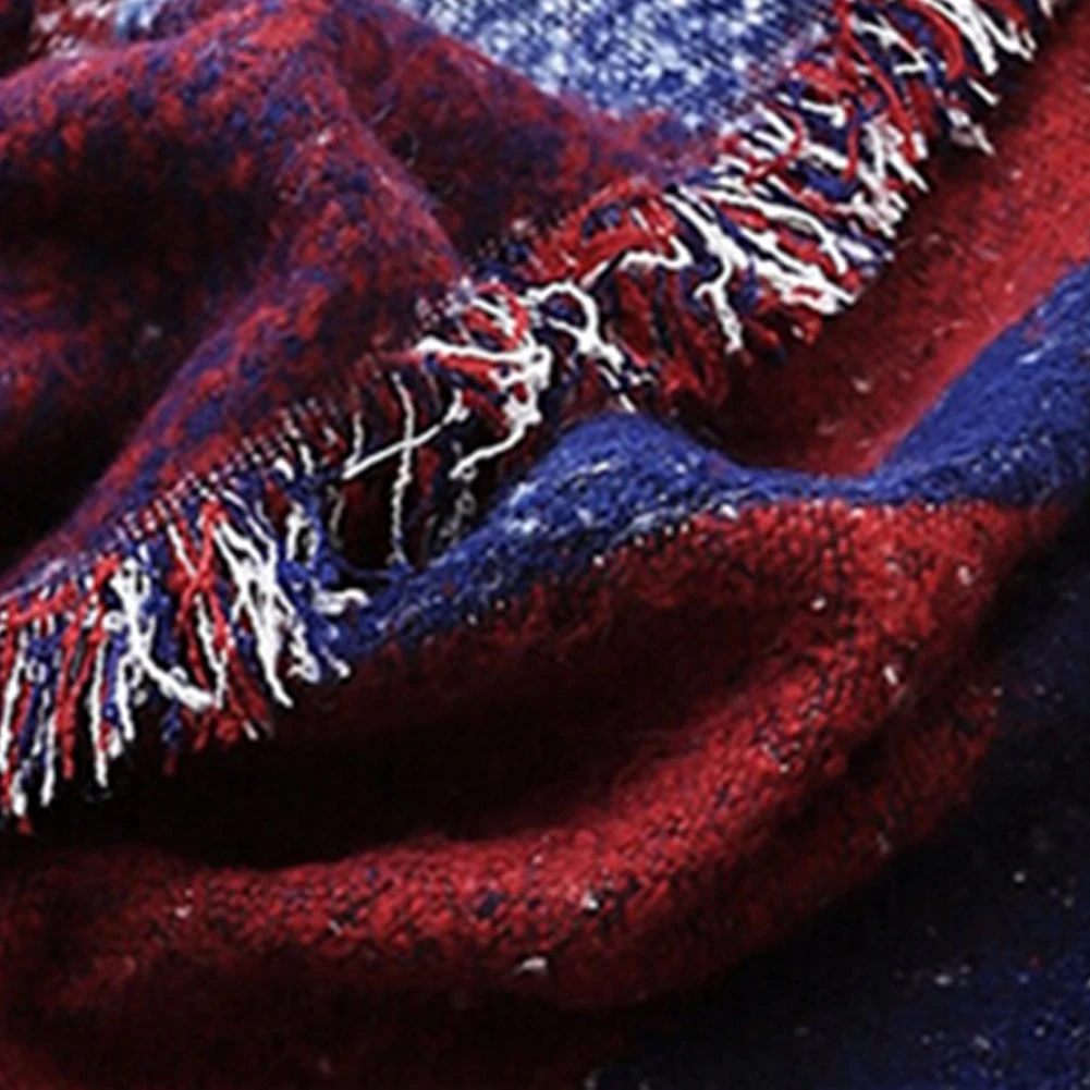 Зимние теплые модные большие шарфы женские толстые длинные кашемировые зимние шерстяные мягкие шарф в клеточку шаль шарф в клетку