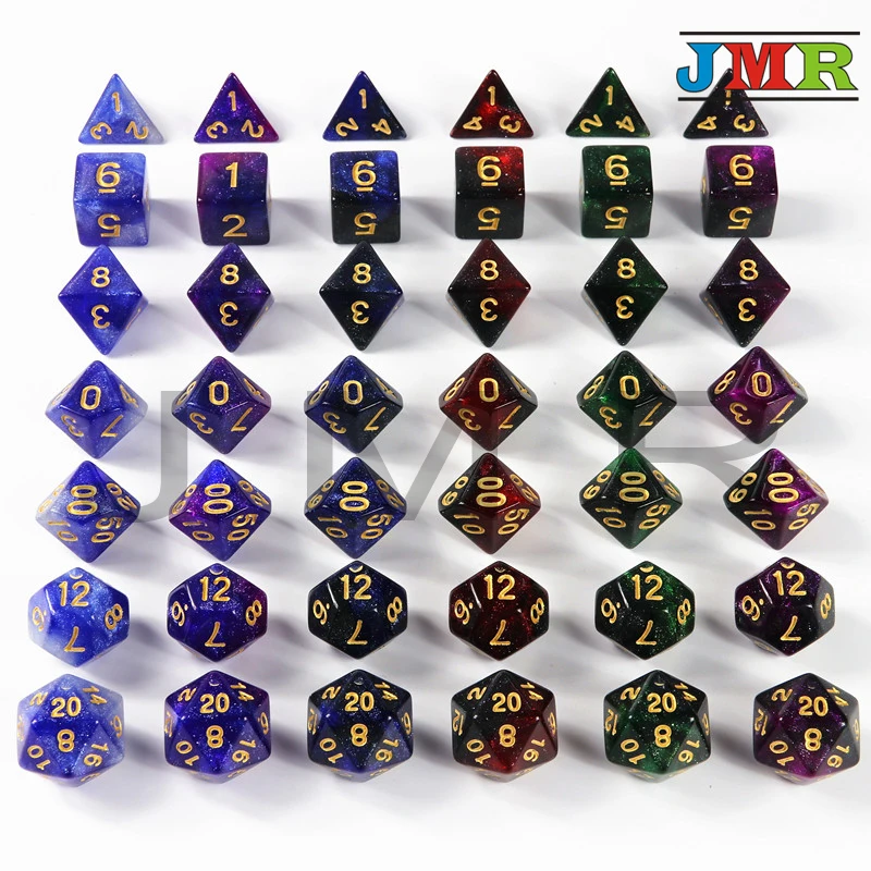 Горячая Новинка 6 цветов креативный Вселенная Галактика кости набор D4 D20 с