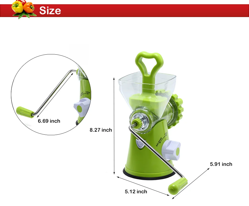  DIY Multifunction Manual Meat Grinder Spice Vegetable Chopper Sausage Meat Mincer Blade Cooking Cut - 4000367700918