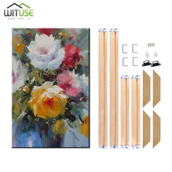 24 Sizes Diy Natural Wooden Picture Frame Canvas Frame Bar For Canvas Wall Art Unframed Mirror Frame Home Decoration Photo Frame