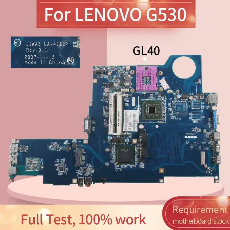 Notebook Mainboard Laptop Motherboard para Lenovo G530 N500 Gl40 Gm45 Ddr2 11s168002740 Jiwa3 La4212p Placa-mãe para notebook - Imagem 2