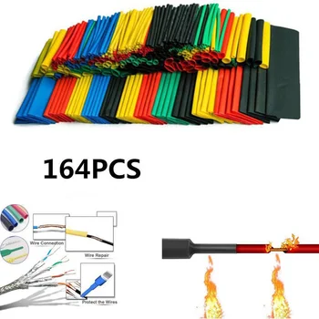 

Heat Shrinkable Assorted Tubing Sleeving Wire Cable Shrinking kit termoretractil Wrap Insulation Insulated tube 164pcs