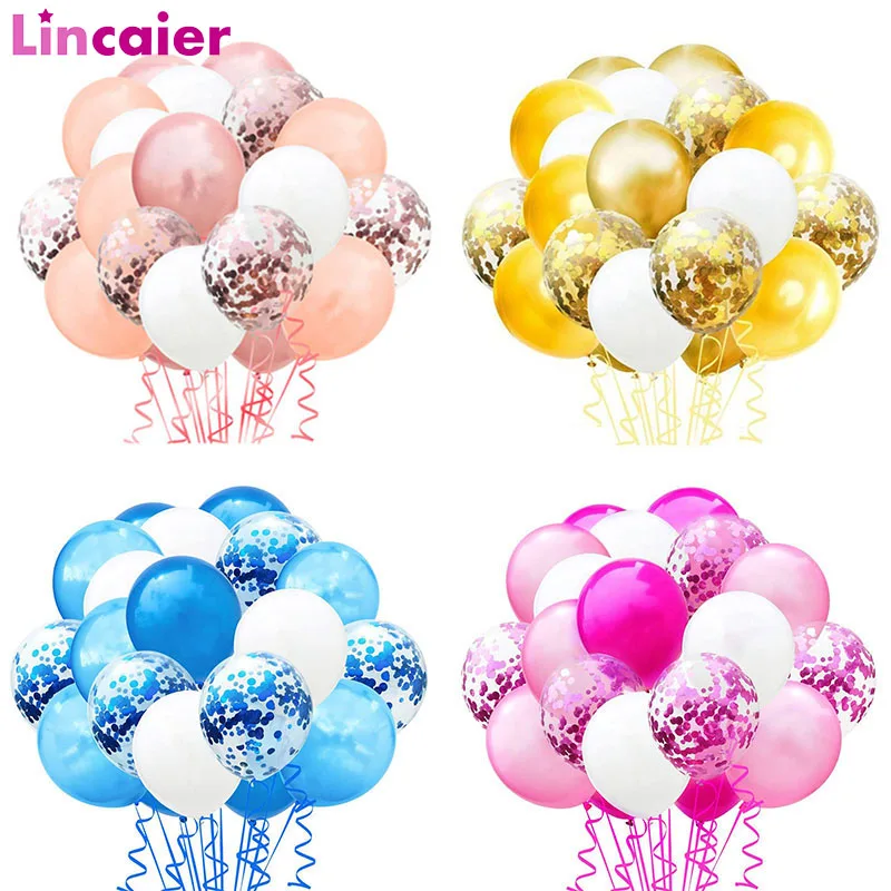 20 шт. металлические воздушные шары с конфетти лентой украшение для свадебного