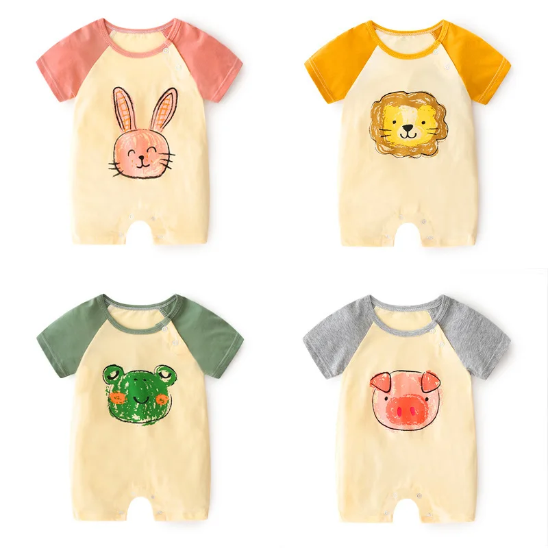

2019 New Style Baby Onesie Summer Korean-style tong duan xiu Thin Closed Crotch Romper Baby Crawling Clothes a Generation of Fat