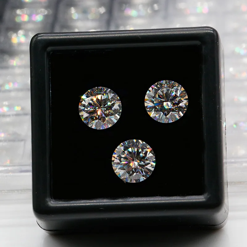 

Test Positive With Certificate 0.5ct 1.0ct 1.5ct 2.0ct 3.0ct D Color VVS1 Moissanite Solitaire Diamond DIY Jewelry Material DS01