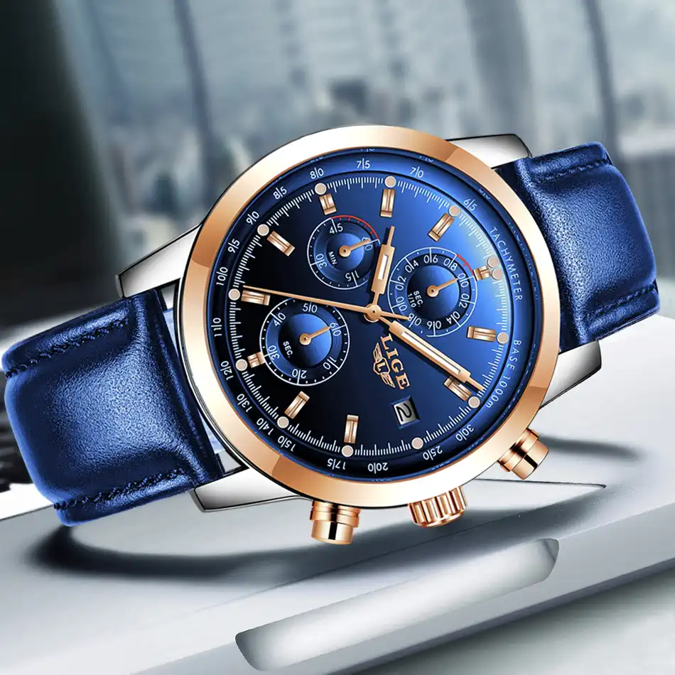 LIGE Top Brand Hot Men's Analog Quartz Sport Watches Men Luxury