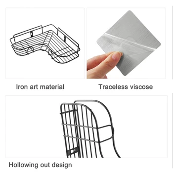 

Triangular Wall Corner Rack Bathroom Kitchen Shower Caddy Shelf Organizer Punch Free Holder JS22