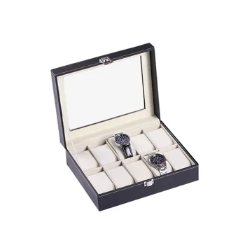 

1 Pcs 3/6/10/12 Slots Watch Box PU Leather Jewelry Case Elegant Wrist Watch Present Gift Box Case Display Storage Organizer