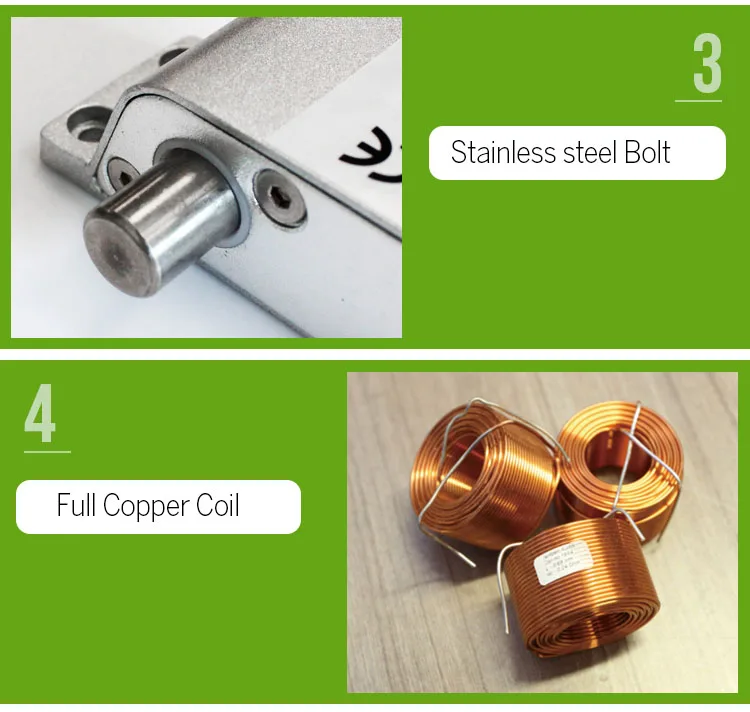 8 High Quality Electric Cylinder Drop Bolt Lock DC 12V Fail Safe for Access Control Security Lock Door System With Time Delay