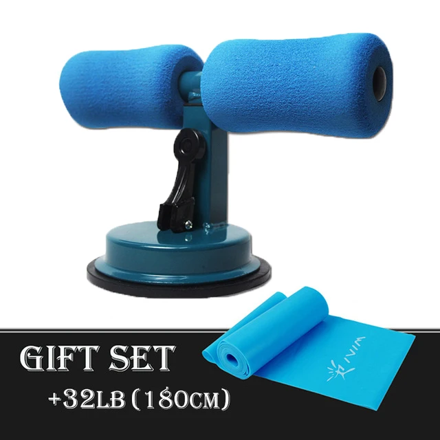 blue with 1.8m band Приседания мышечной тренировки брюшной Смарт часы с камерой оборудование Регулируемая прочность домашний тренажерный зал самовсасывающая sacups вспомогательная ручка стенд - Цвет: blue with 1.8m band