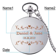 Новое поступление, заказной серебристый чехол с белым циферблатом, кварцевые карманные часы с подвеской на цепочке для мужчин и женщин, подарки на свадьбу и годовщину