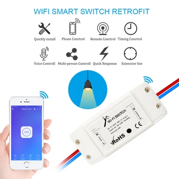 

eWeLink Wifi Switch Module 90-250V light/fan/air condition ON/OFF controller modify Switch Work with Amazon Alexa Google Home