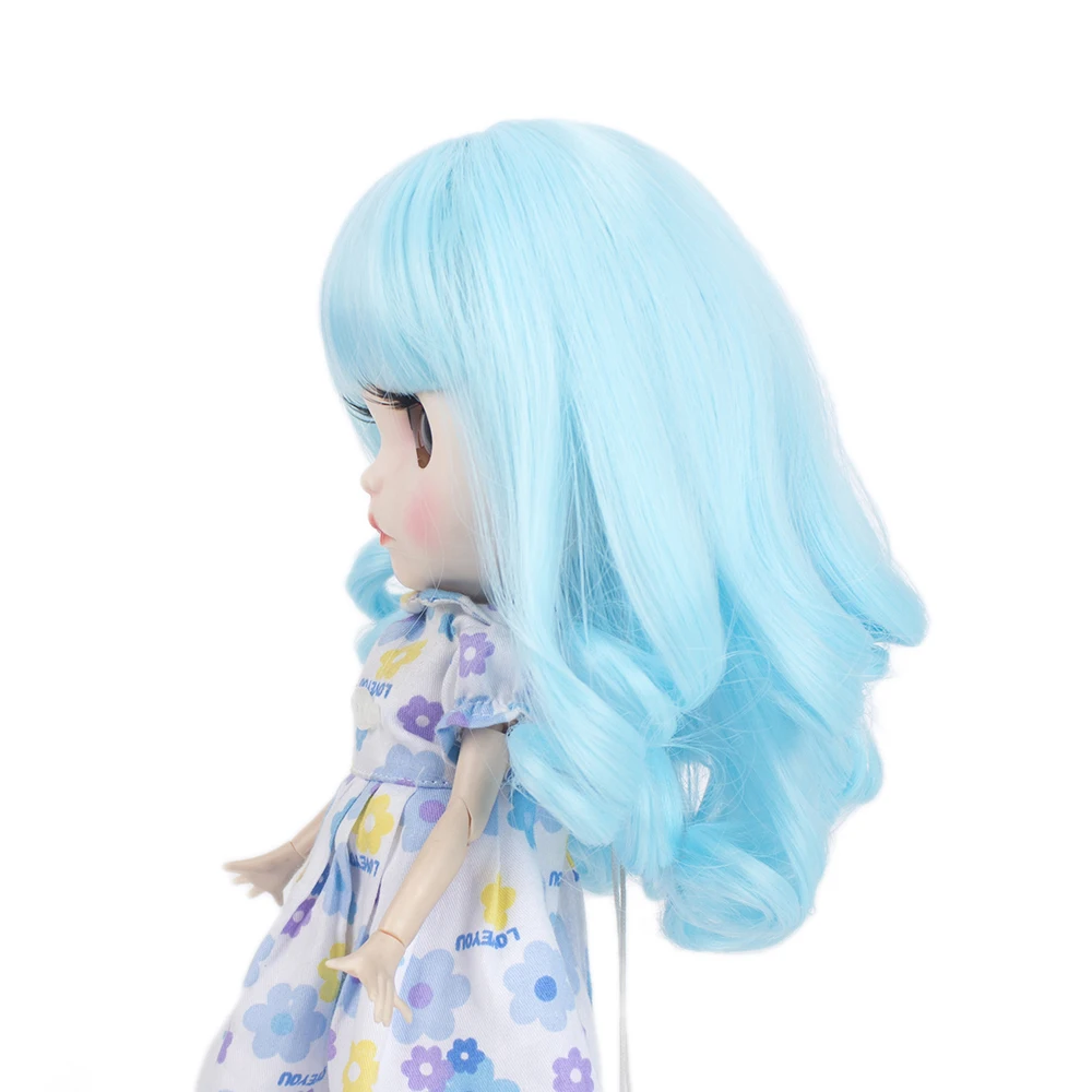Высокая температура Blyth кукла парики волокна воздуха челки короткие синие волосы подходит для Блит кукла аксессуары куклы парики 25 см 9-10 дюймов