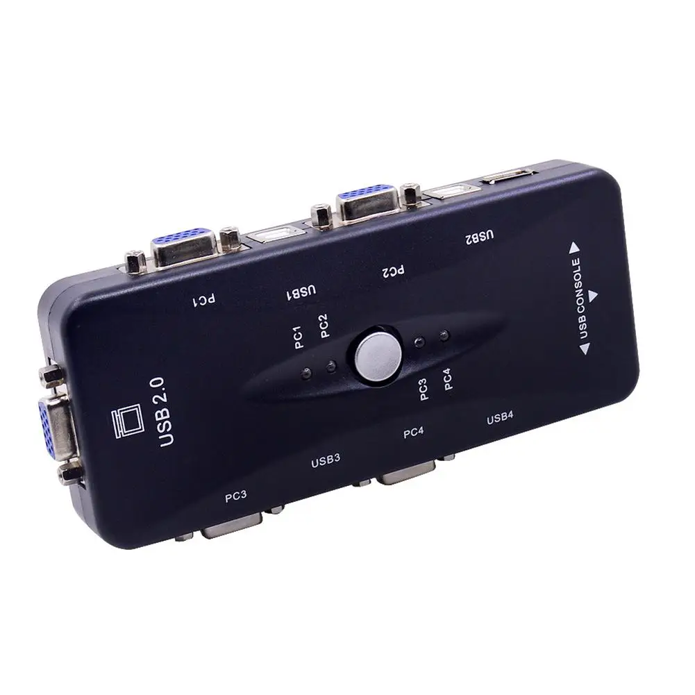 MeterMall 4 в 1 выход USB 2,0 VGA KVM переключатель вручную для клавиатуры мышь монитор адаптер