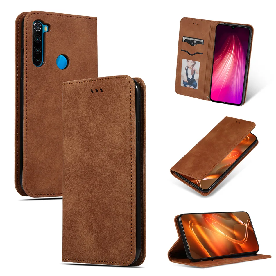 Luxury Touch-Sensitive Flip Case For Xiaomi Redmi Note 8 8A 7 7A 6 K20 MI 9T Pro Leather Case MI9 SE 9t Wallet Cover TPU Book