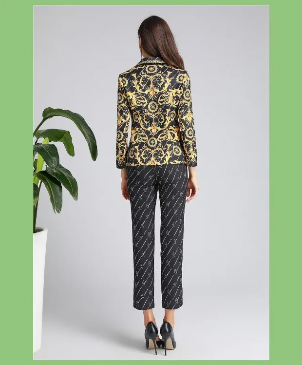 Блейзер feminino; коллекция года; сезон осень-зима; модная одежда; ropa de mujer maca enterizos para mujer largos elegantes femme; комплект из 2 предметов