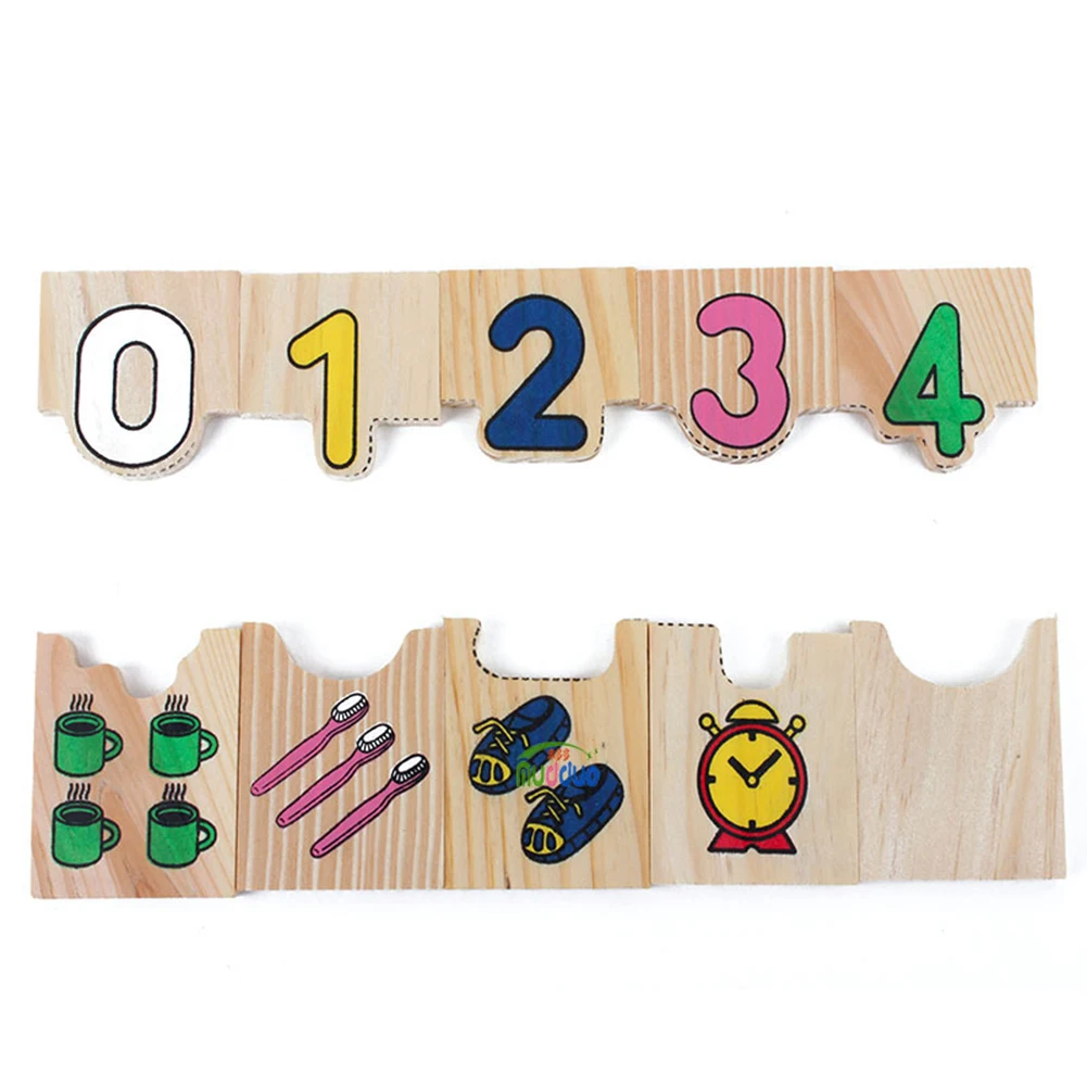  Montessori Educational Wooden Toys for Children Math Puzzle Kids Teaching Logarithmic Matching Plat - 4000313788372
