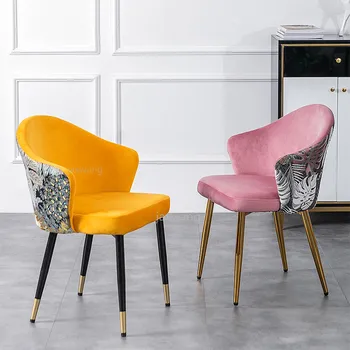 

Nordic Light Luxury Dining Chair Makeup Iron Dressing Chairs Modern Minimalist Customized Home Living Room Chair