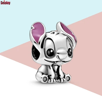 

Seialoy New Cartoon Silver Color Stitch Beaded Fit Lilo & Stitch Charm Brands Bracelet Necklace Diy Childen Boys Girls Jewelry