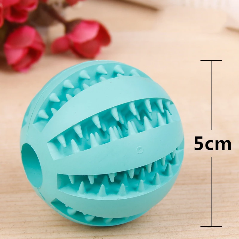 Light Blue Собака шары игрушки 5 см для маленьких собак эластичные резиновые шары для высокое качество щенка чистка зубов шары игрушки, товары для домашних животных, щенок игрушки - Цвет: Light Blue