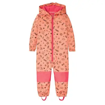 Alternative view of 2024 new 2-10 year old children's soft shell jumpsuit for boys and girls plus fleece jumpsuit windproof and rainproof