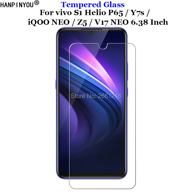 Закаленное стекло 9H 2.5D для vivo V17 NEO / S1 Helio P65 Y7s iQOO Z5 6 38 дюйма Премиум Защитная пленка