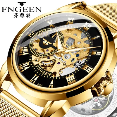 

FNGEEN 2020 Top Brand Luxury Men Automatic Watch Skeleton Mechanical Watch Luminous Waterproof Wrist Watches Relogio Masculino