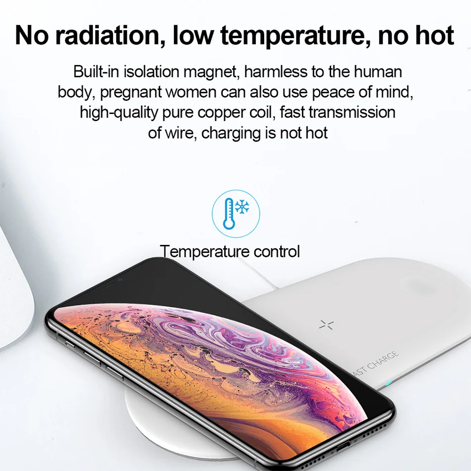 Pаспродажа 3 в 1 Airpower Qi Быстрое беспроводное зарядное устройство Pad Qi держатель беспроводного зарядного устройства для Apple Watch 4 3 2 1 для мобильных телефон...