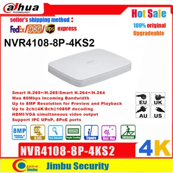 

Dahua NVR 4K Network Video Recorder NVR4108-8P-4KS2 8CH Smart 1U 8PoE port 4K&H.265 Up to 8MP Resolution Max 80Mbps DVR