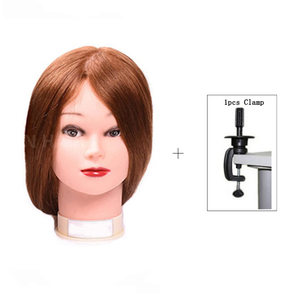 

22" Practice Training Head Long Hair Mannequin Hairdressing Salon Model With Mixed Hair For Cutting 70% Human Hair