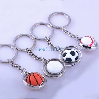 

New Fashion Sports Keychain Car Key Chain Key Ring Football Basketball Golf ball Pendant Keyring For Favorite Sportsman's Gift