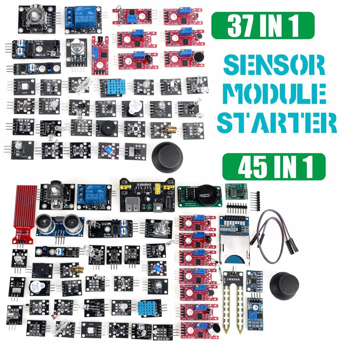 

For arduino 45 in 1 Sensors Modules Starter Kit better than 37in1 sensor kit 37 in 1 Sensor Kit UNO R3 MEGA2560