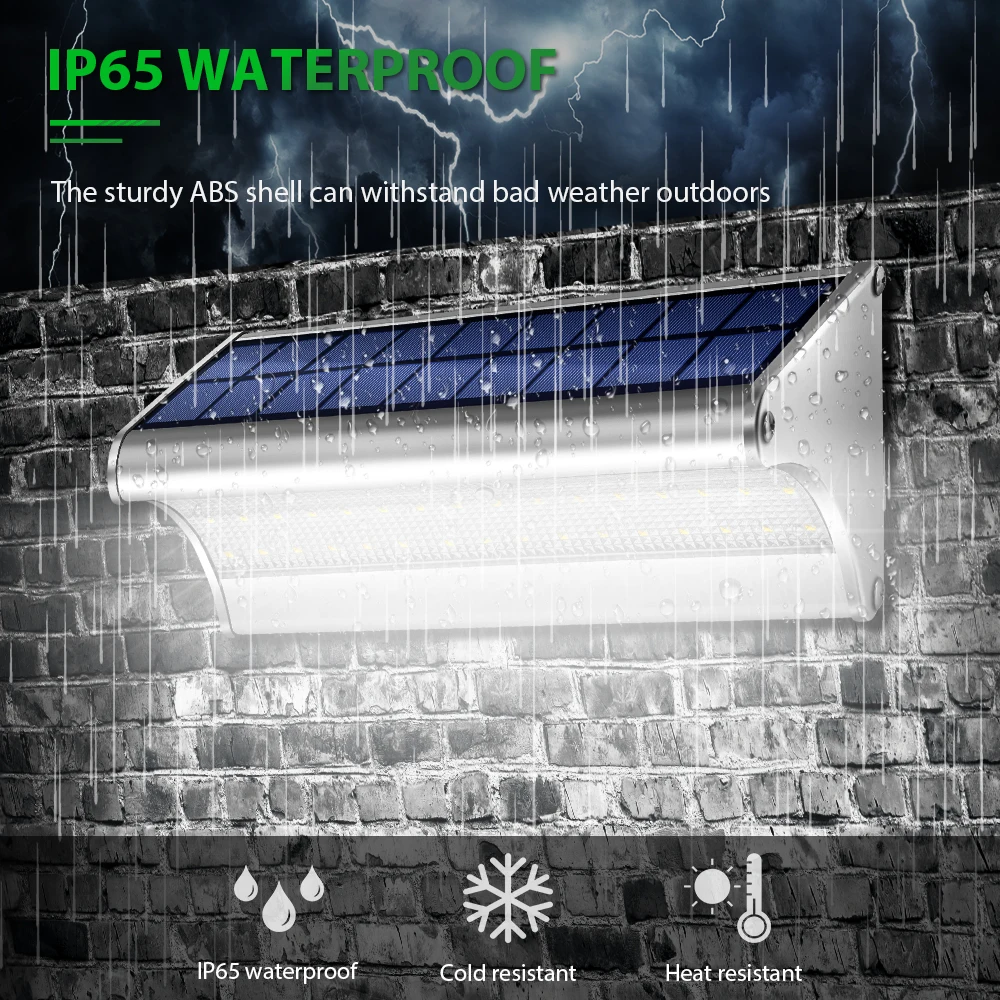 Online Lámpara de energía solar CHIZAO LED Sensor de movimiento PIR Luz de pared solar de metal Jardín impermeable al aire libre Súper brillante Ahorro de energía Patio de emergencia Garaje Camino para decoración de jardín