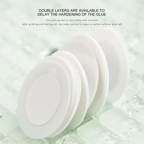 disposable Eyelash glue holder Pallet Eyelash Extension glue pads lashes stickers stand on eyelash jade stone