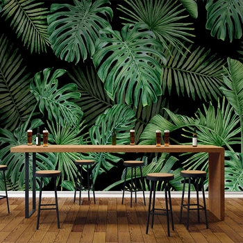 

Custom Mural Tropical Plant Green Leaf Photo Wall Papers Home Decor Living Room Bedroom Kitchen Wall Decor Painting Wallpaper 3D