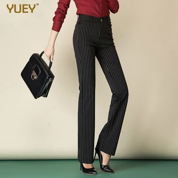 

2020 Spring and Autumn new elastic waist was thin big yards straight jeans trousers female professional dress pants trousers