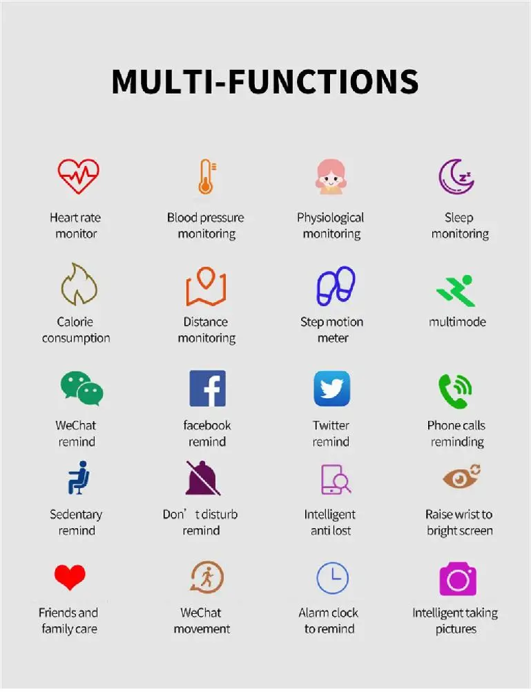 BEESCLOVER Screen Smart Watch S9 Blood Oxygen Blood Pressure Heart Rate Monitor Sport Smart Bracelet Fitness Tracker Smartwatch