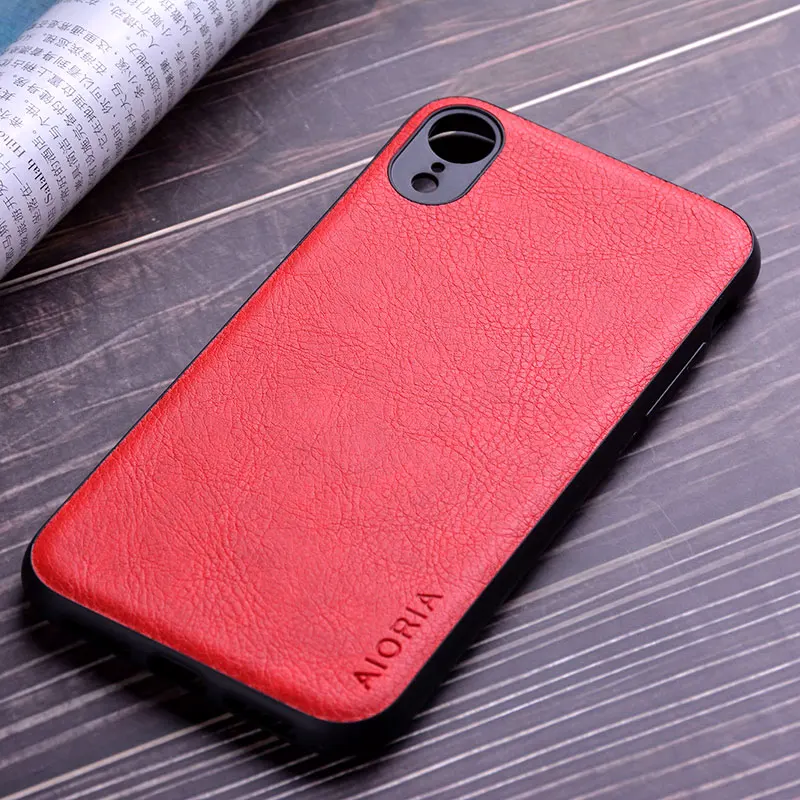 Red Чехол для телефона для iphone xr xs max x, роскошный винтажный кожаный мягкий силиконовый чехол для iphone xr xs max x, чехол, чехол - Цвет: Red