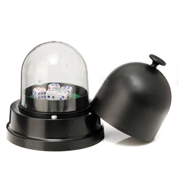 

Automatic Dice Roller Cup Battery Powered Pub Bar Party Game Play With 5 Dices Black