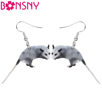

Bonsny Acrylic Cute Opossum Earrings Lightweight Print Animal Dangle Drop Jewelry For Women Girls Teens Classic Gift Accessories