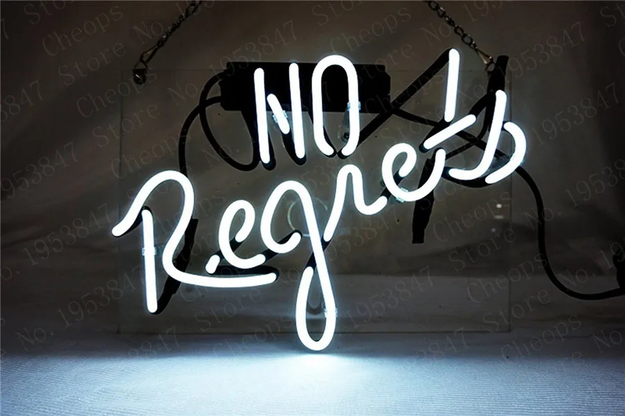 No Regrets Gift Neon Signs Real Glass Tube Open Beer Bar Pub Homeroom Girlsroom Party Decor 14x9 | Лампы и освещение